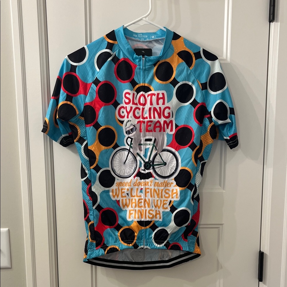 NEW WITH TAGS Sloth Cycling Team Women's Jersey - Blue, Red, Black